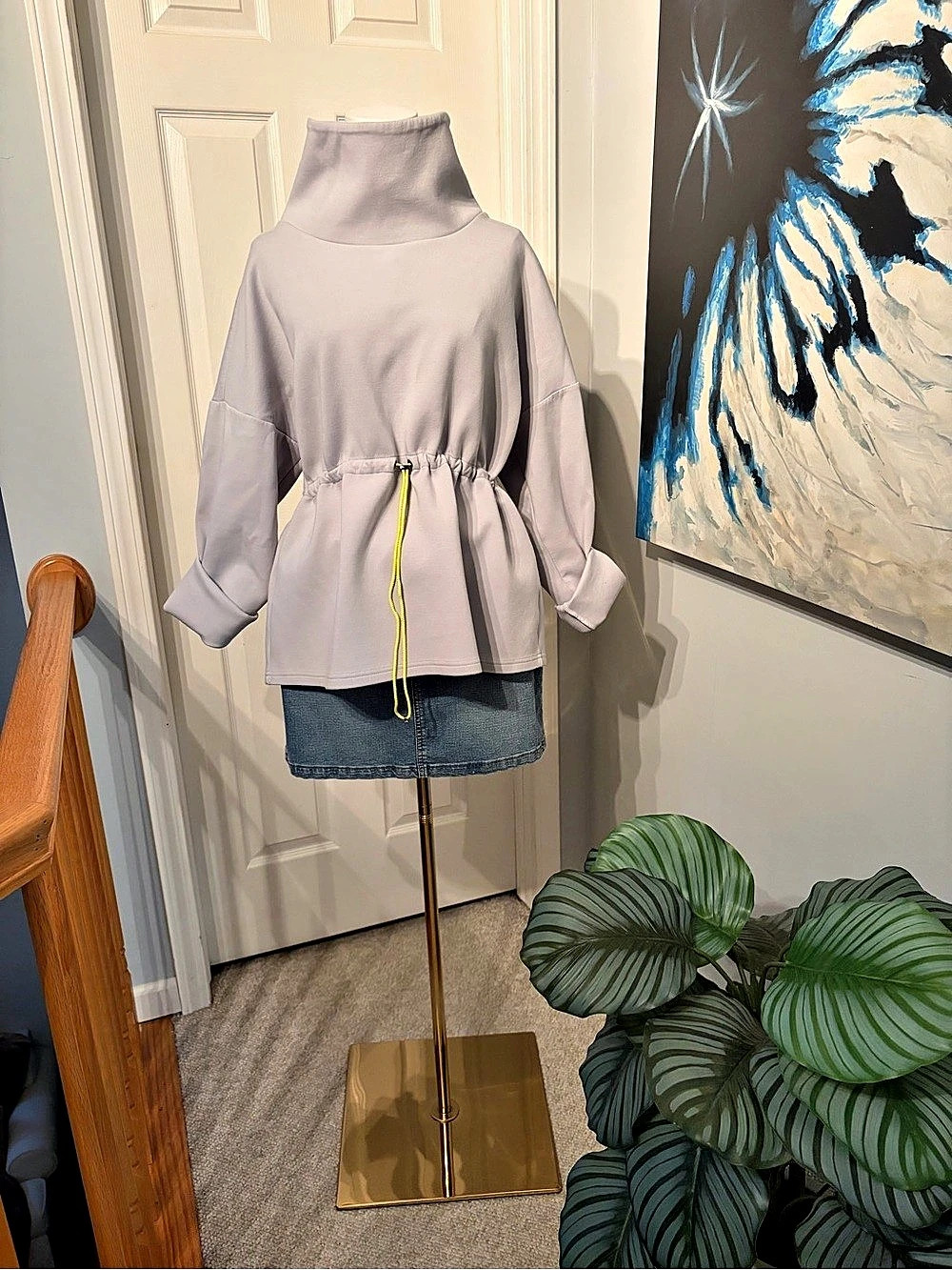Varley Funnel Neck Drawstring Jacket in Gray Excellent condition size M
